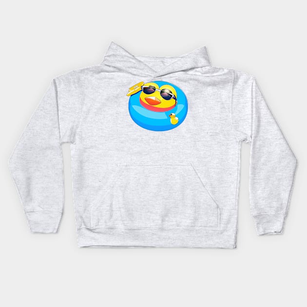 Sunglasses Rubber Duck Swimming Kids Hoodie by BAYFAIRE